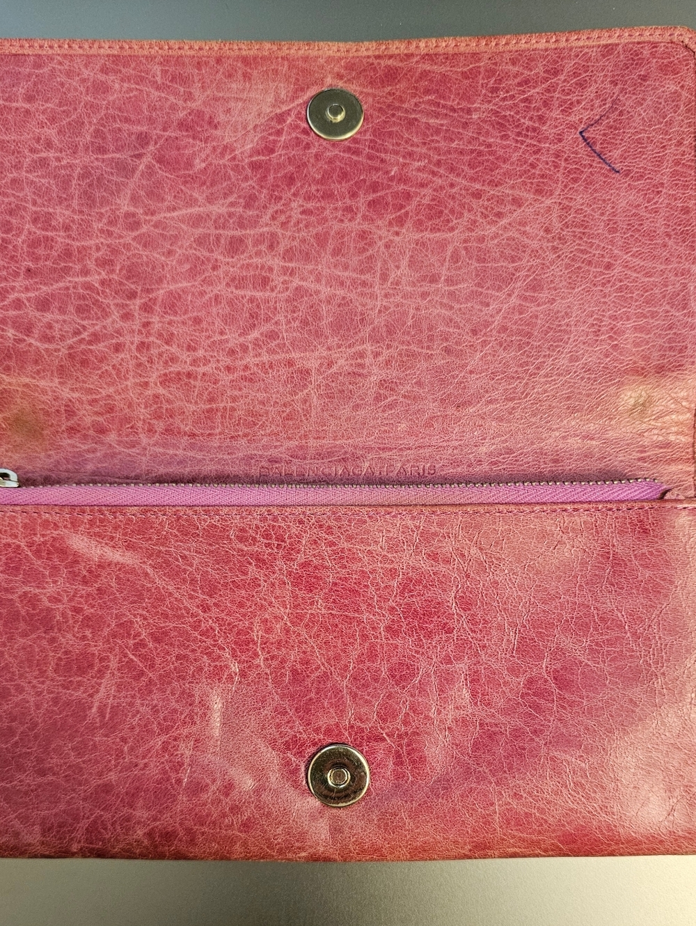 BALENCIAGA Pink Classic Moto Zip Around Long Wallet - Picture 7 of 11